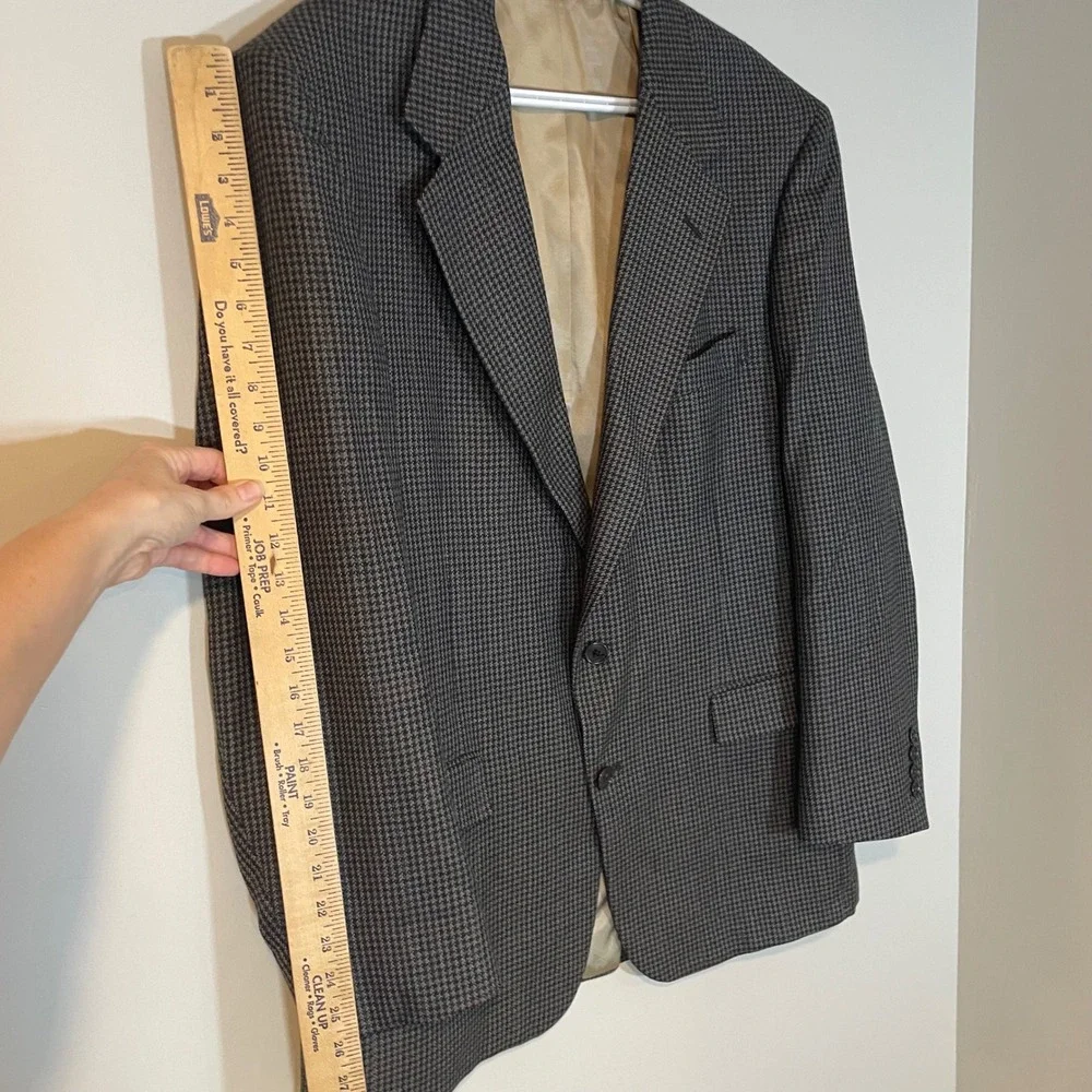 Racquet Club Mens Houndstooth Blazer Sport Coat‎ Wool Two Button 46R Colorful